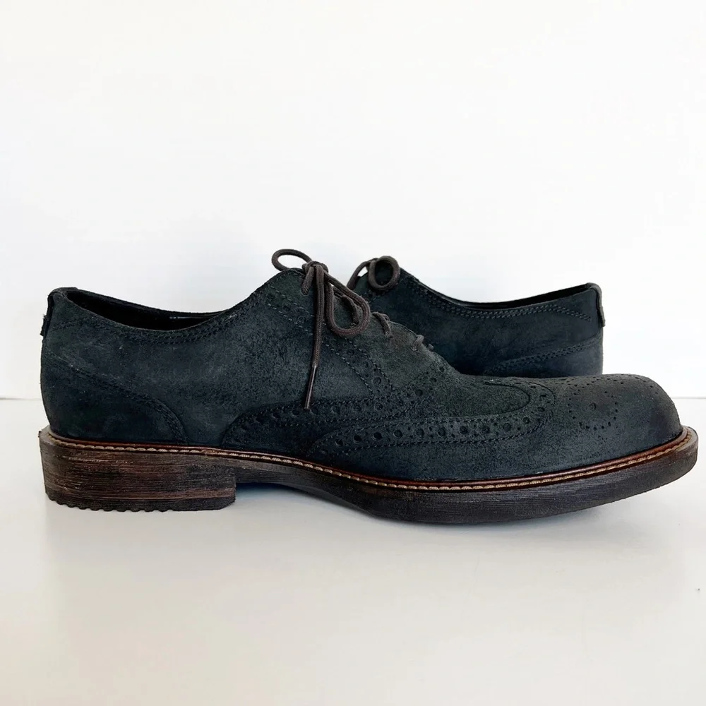 ✖️SOLD✖️•ECCO• NWOB Kenton Oxford Tie Dress Shoe in Black Oiled Suede - Picture 5 of 13